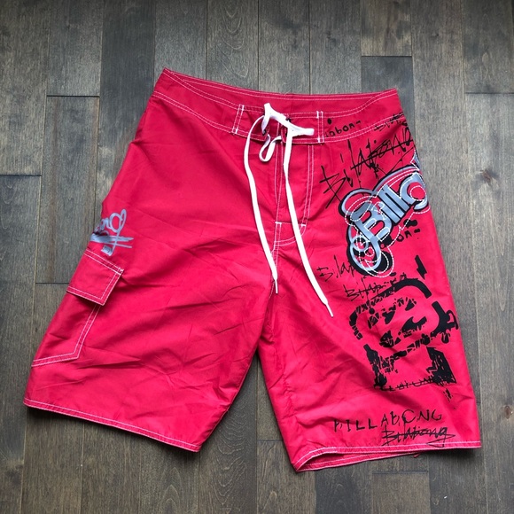 *Donated* Red Billabong Swim Trunk-Medium-Men - Picture 1 of 3